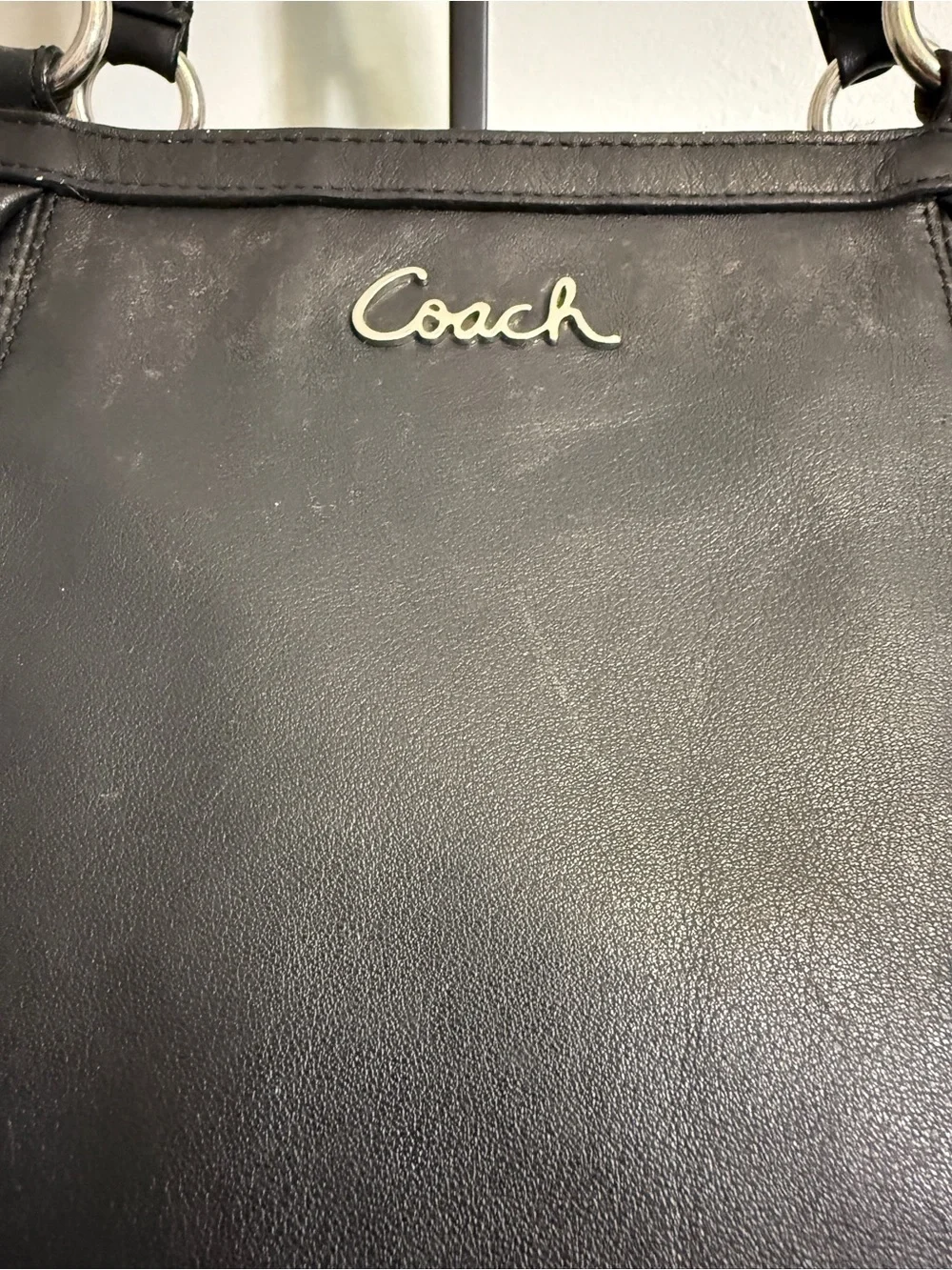 Coach Gallery East West Tote Shoulder Bag Black Leather Y2K Vintage F17722 FAIR